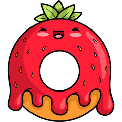Cute strawberry donut