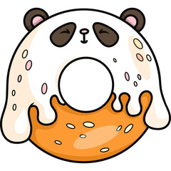 Cute donut bear panda character