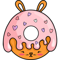 Cute donut bunny character