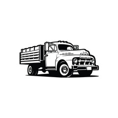 Premium Classic Farm Truck Vector Isolated. Best for Vintage Automotive Illustration