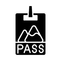 Ski Pass glyph icon