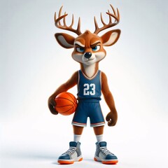 Basketball animals on white background
