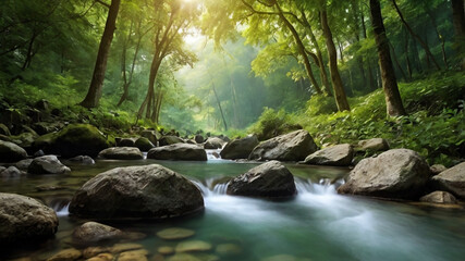 Obraz premium the background is cool and calm natural scenery