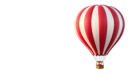 Obraz premium Red and White Striped Hot Air Balloon with Basket over a Pixelated Background