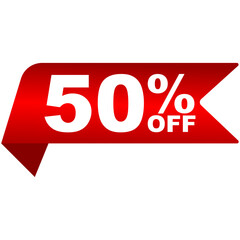 50% OFF Sale Offer Banner Template Vector Illustration