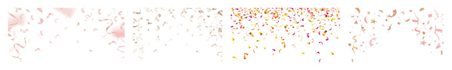 Obraz premium Ribbon confetti png cut out element set