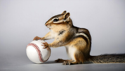 squirrel playing baseball