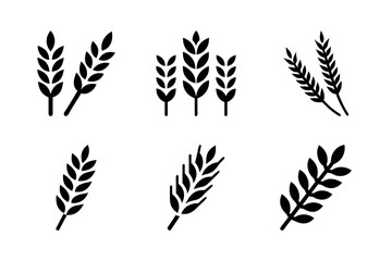 Farm wheat ears icon set. vector illustration on white background.