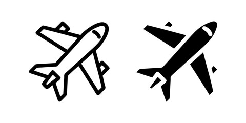 Plane icon set. vector illustration, pictogram isolated on white background. color editable