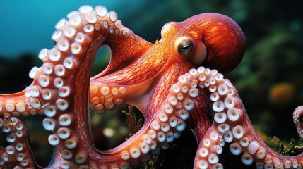 Close-up of an Octopus's Tentacles with White Suckers