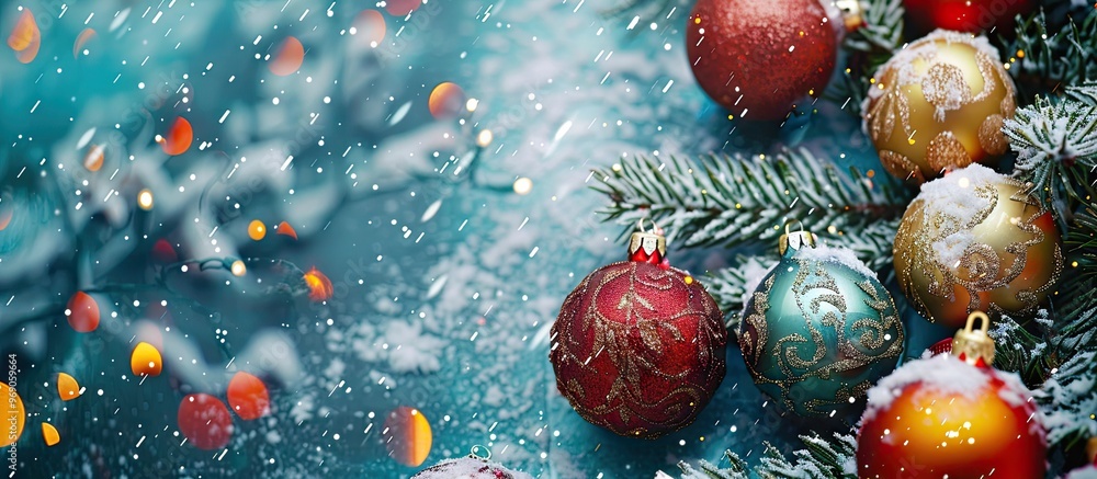 Poster christmas decoration greeting card. with copy space image. place for adding text or design