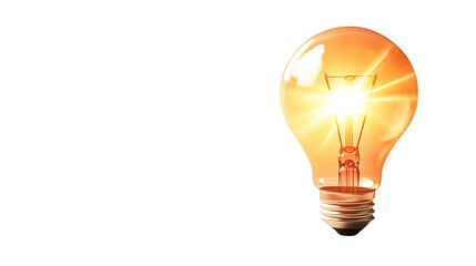 Glowing Light Bulb with Abstract Background