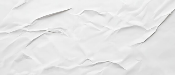 Obraz premium A close-up of crumpled white paper. The paper has various folds, creases, and wrinkles creating a textured surface with subtle shadows and highlights. Generative AI
