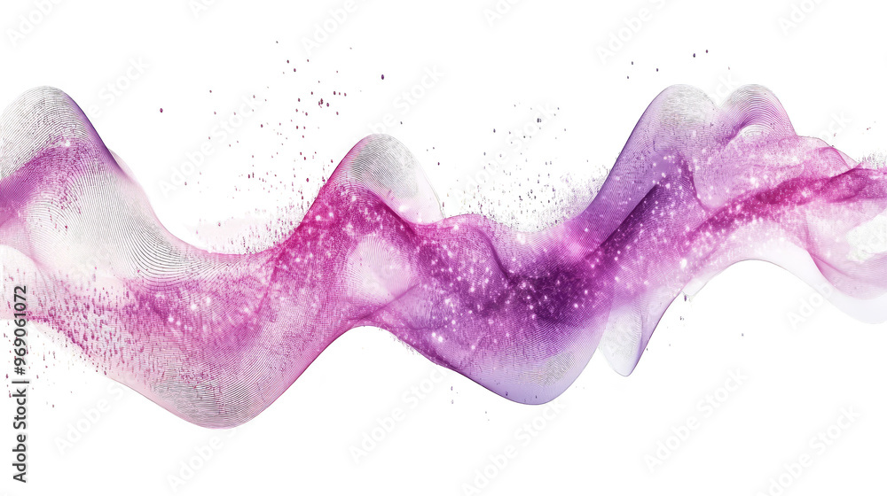 Poster abstract glitched background with pink wave and pixelated texture