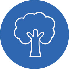 Tree line circle icon