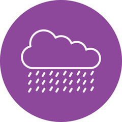 Heavy rain line circle icon