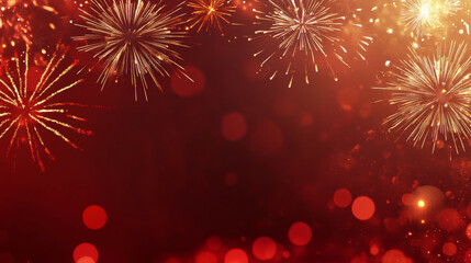 HAPPY NEW YEAR 2025 celebration holiday firework background greeting card banner