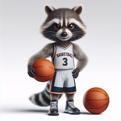 Basketball animals on white background
