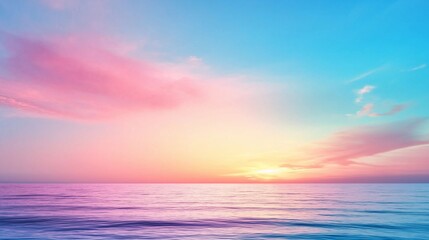 Obraz premium Beautiful sunset with blue and pink background