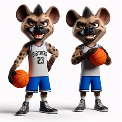 Basketball animals on white background
