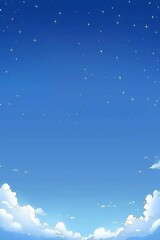 Naklejka premium Expansive, Bright Blue Sky with Delicate Clouds Encircling the Horizon, A Serene Daytime Vista