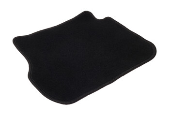 One black car mat isolated on white