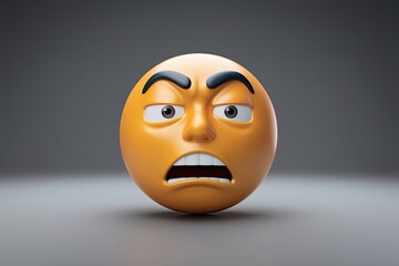 Fototapeta premium Appalled Face Emoji Expressing Astonishment in 3D Rendering