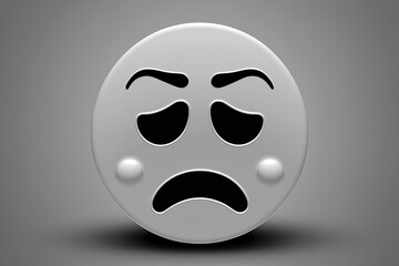 Obraz premium Three-Dimensional Crying Emoticon: Sad Face Icon with Expression and Emotion
