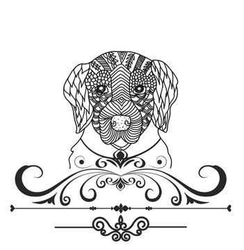 Dog line art and Belons to page art
