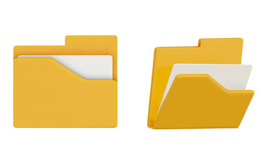 Folder 3d icon on png transparent background.