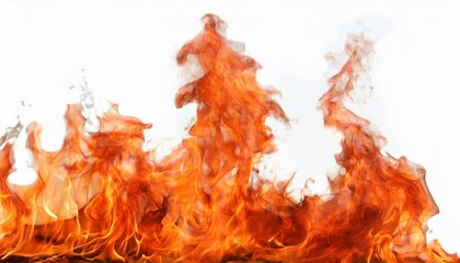 red hot fire isolated on white or transparent png