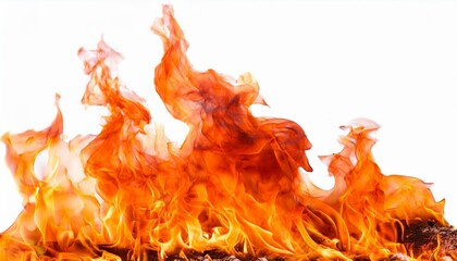 red hot fire isolated on white or transparent png