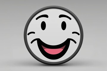 Fototapeta premium Three-Dimensional Wink Face Emoticon - Playful Flirty Smiley Icon