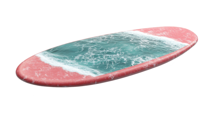 Abstract Glitch Art   Ocean Water in a Red Oval