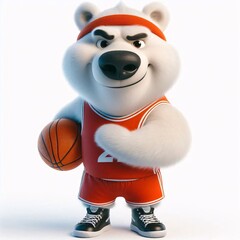 Basketball animals on white background
