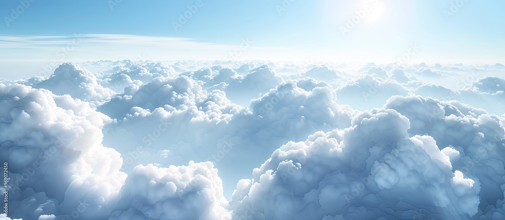 Leinwandbilder small white clouds illuminated by bright sunshine against a deep blue sky. with copy space image. pl