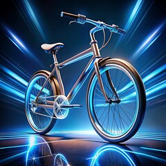 Fototapeta premium Futuristic technology fast motor bike. Bike for Walpaper Banner or Photo. Ai Generated