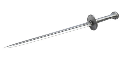 Silver Sword on Digital Glitch Background