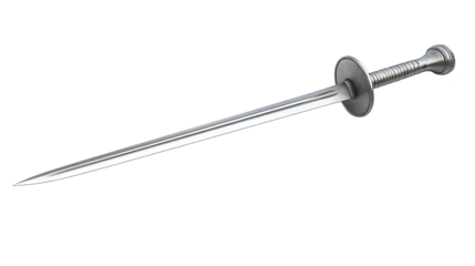 Silver Sword on Digital Glitch Background