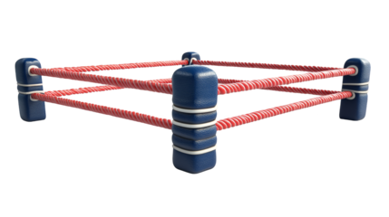 3D Render of Blue and Red Boxing Ring