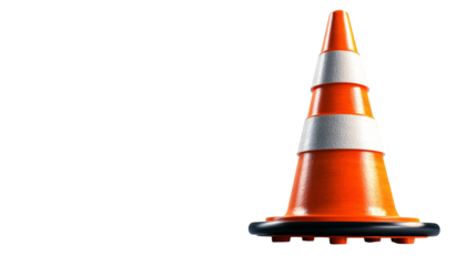 Orange Traffic Cone with Glitch Effect