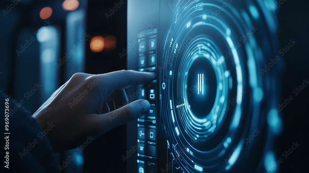 Poster a user inputting login credentials for secure access to the internet.