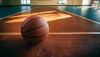 Playing basketball indoors.