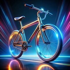 Fototapeta premium Futuristic technology fast motor bike. Bike for Walpaper Banner or Photo. Ai Generated