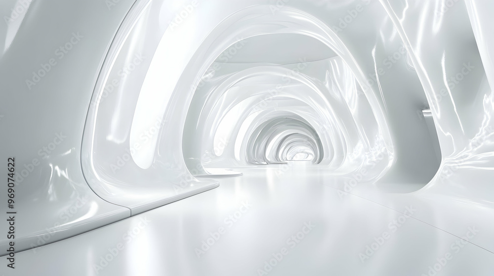 Poster white futuristic background with minimalistic design