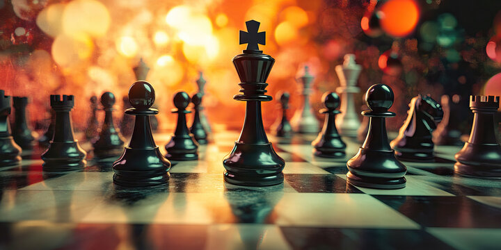 Deadly Game of Brinkmanship: World leaders playing chess on a board with nuclear symbols.