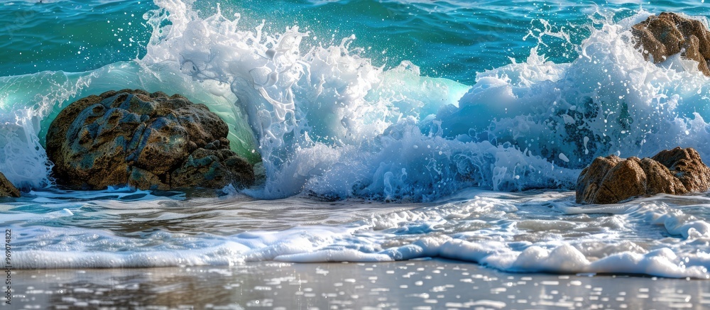 Fototapete sea waves. with copy space image. place for adding text or design