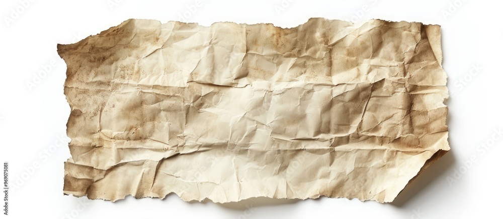 Poster Aged paper isolated on a white background. with copy space image. Place for adding text or design