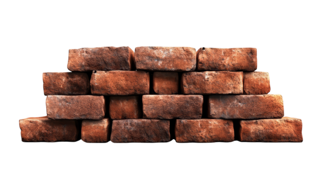 Stacked Red Bricks with Glitch Effect