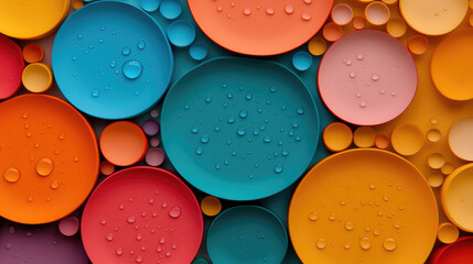 Explore a vibrant close-up of oil droplets on water, showcasing a mesmerizing psychedelic pattern in bright colors, perfect for artistic and creative projects.